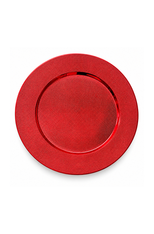 Sousplat Natalino Rígido Vermelho Texturizado