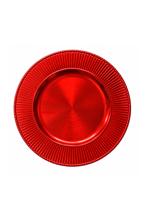 Sousplat Natalino Vermelho com Borda Frisada