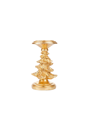 Suporte para Vela Resina Ouro