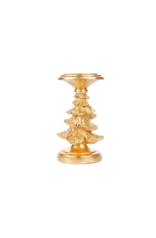 Suporte para Vela Resina Ouro
