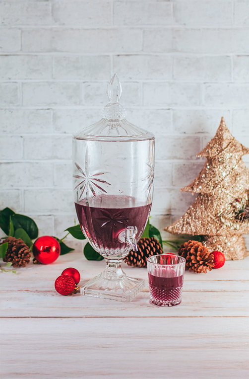 Suqueira de Cristal Ecológico com Pé e Tampa Palm Tree 4,5L