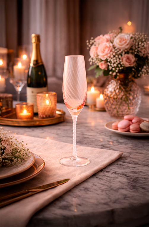 Taça para Champanhe Eleuthera Rose 250ml