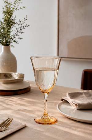 Taça de Água Lírio Gold Âmbar em Vidro 365ml