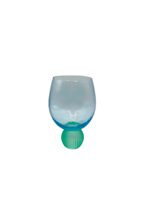 Taça Bubble Glass Esfera Azul e Verde 480ml