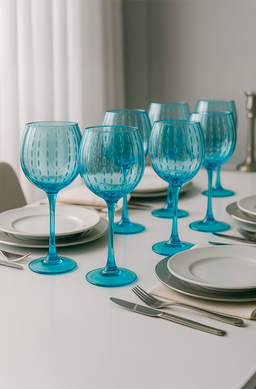 Conjunto de 6 Taças Azul Turquesa 500ml