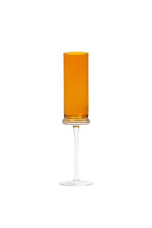 Taça de Champanhe em Vidro Circle Laranja 250ml
