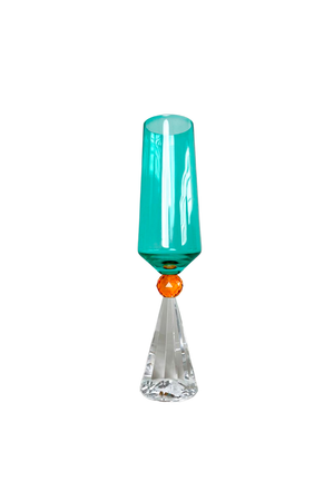 Taça de Champanhe em Vidro Epcot Prisma Azul 280ml