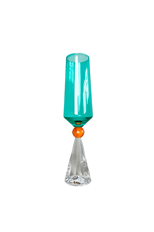 Taça de Champanhe em Vidro Epcot Prisma Azul 280ml