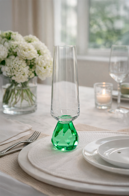 Taça de Champanhe Diamond Verde 250ml
