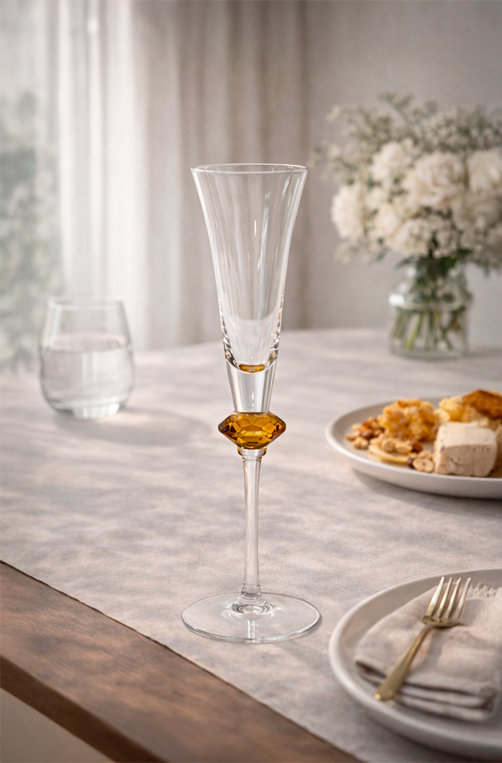 Taça de Champanhe Vert com Esfera Âmbar 150ml