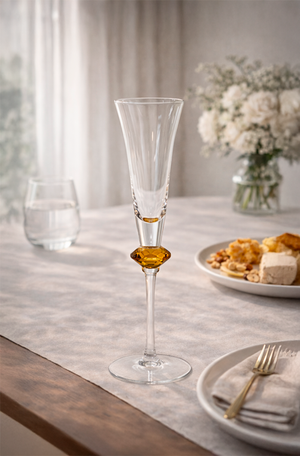 Taça de Champanhe Vert com Esfera Âmbar 150ml