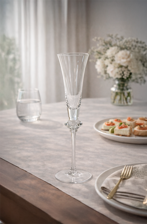 Taça de Champanhe Vert com Esfera Transparente 150ml