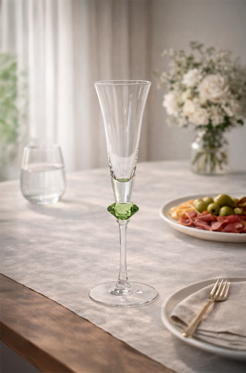 Taça de Champanhe Vert com Esfera Verde 150ml