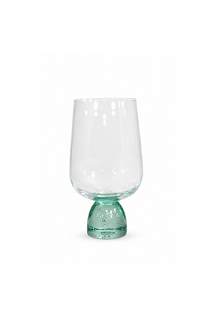 Taça de Água Meia Lua Bubble Verde em Vidro 440ml