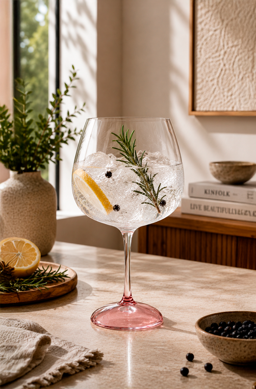 Taça de Gin Rosa em Vidro 430ml
