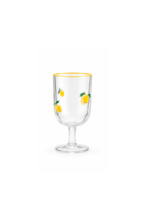 Taça de Vinho com Estampa de Limão Siciliano em Cristal 360ml