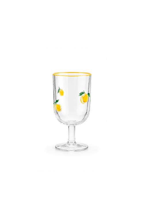 Taça de Vinho com Estampa de Limão Siciliano em Cristal 360ml