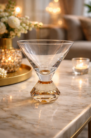 Taça de Sobremesa em Vidro Diamond Âmbar 350ml