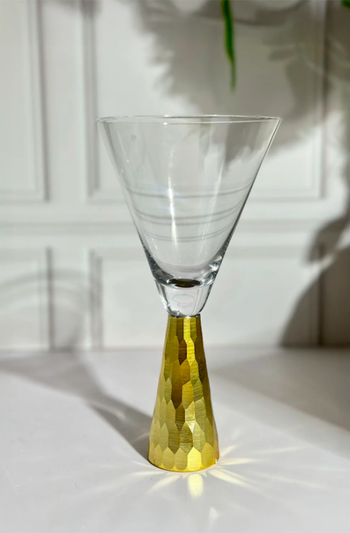 Taça com Pé Dourado 280ml