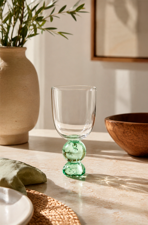 Conjunto Taças de Água Eclipse com Base Esfera Verde 400ml 6 Peças
