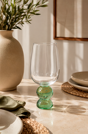 Conjunto Taça de Água Eclipse com Base Esfera Verde 500ml 6 Peças