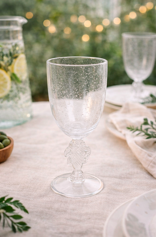 Taça com Base de Peixe e Bolhas em Acrilico