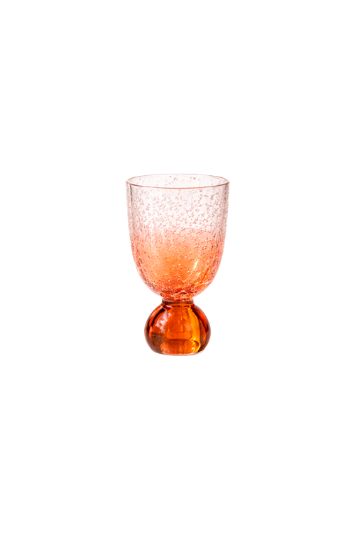 Taça de Água Bubble com Bolhas Laranja em Acrílico 360ml