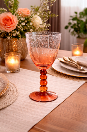 Taça com Bolhas Laranja em Acrílico 350ml