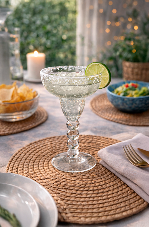 Taça de Coquetel com Bolhas Transparente em Acrílico 250ml