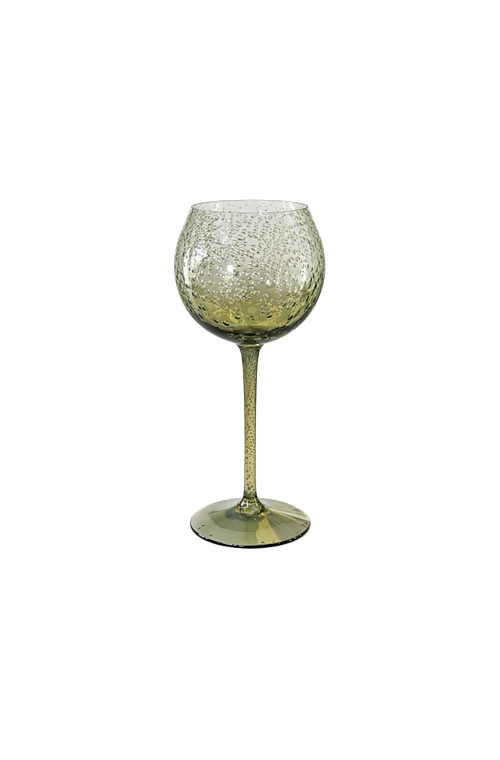 Taça para Drink com Bolhas Verde em Acrílico 440ml