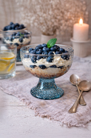 Taça de Sobremesa com Bolhas Azul em Acrílico 400ml