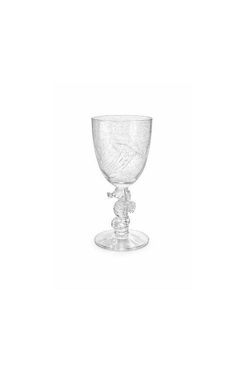 Taça com Base de Cavalo Marinho e Bolhas em Acrilico
