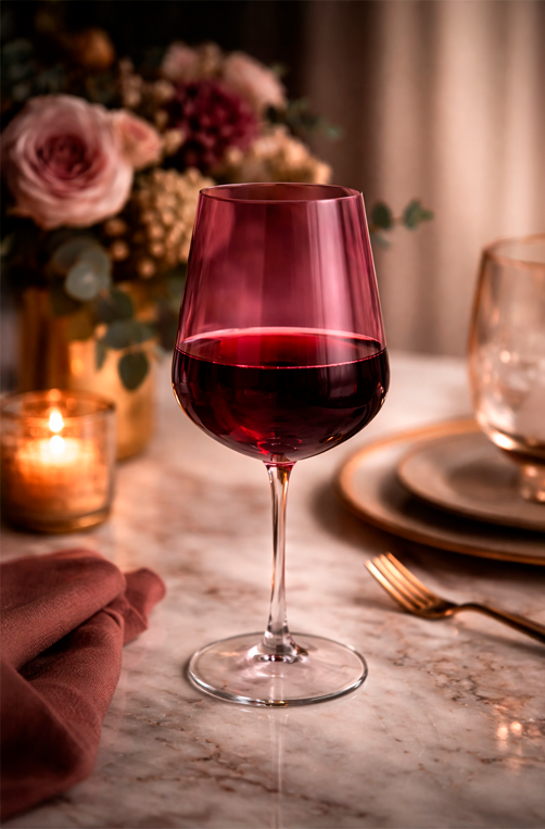 Conjunto de 6 Taças para Vinho Tinto Ameixa Púrpura de Cristal 540ml