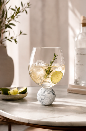 Conjunto de Taças de Gin com Base de Mármore Branco 640ml 2 Peças