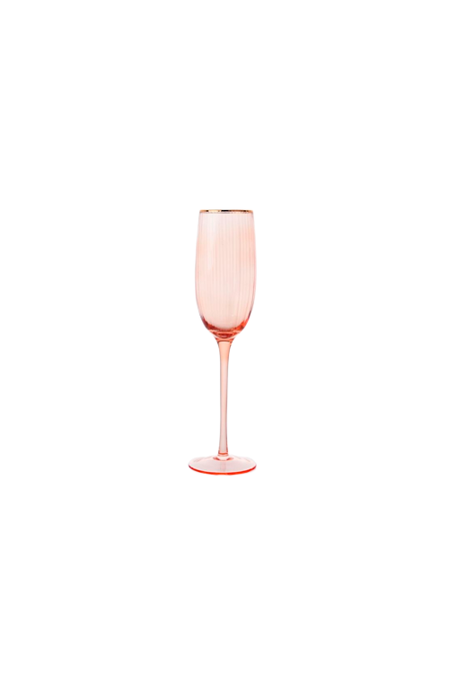Taça para Champanhe Higgins Rose com Borda Dourada 250ml