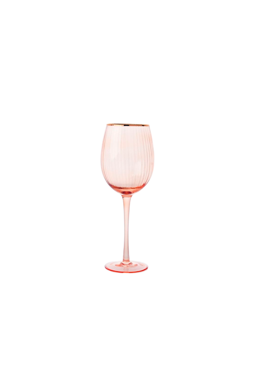 Taça para Vinho Higgins Rose com Borda Dourada 450ml