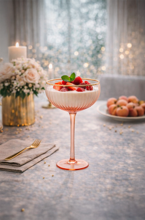 Taça para Sobremesa Higgins Rose com Borda Dourada 250ml