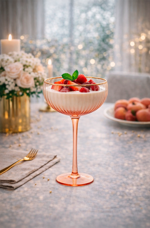 Taça para Sobremesa Labraz Salmão com Borda Dourada 250ml