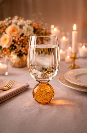 Taça de Àgua Bubble Orbe Âmbar de Vidro 450ml