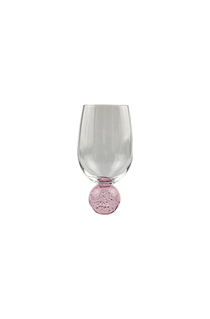 Taça de Àgua Bubble Orbe Rose de Vidro 450ml