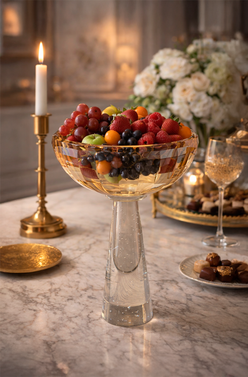 Taça Pedestal para Frutas e Doces em Cristal Grande