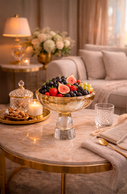 Taça Pedestal para Frutas e Doces em Cristal Pequeno