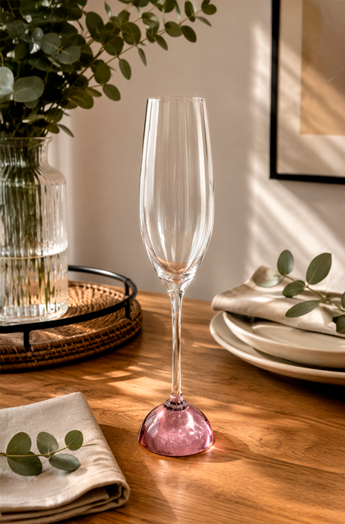 Taça de Vinho Rosa em Vidro 280ml
