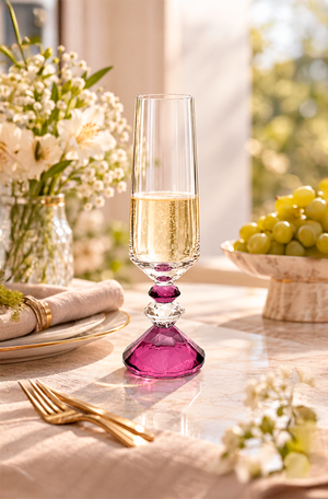 Conjunto de Taça de Champanhe Sandy Rosa em Vidro 300ml 6 Peças