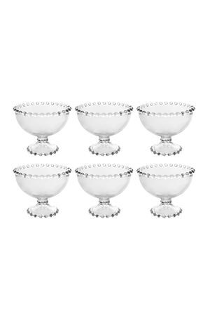 Conjunto de 6 Taças de Sobremesa Pearl Cristal Ecológico