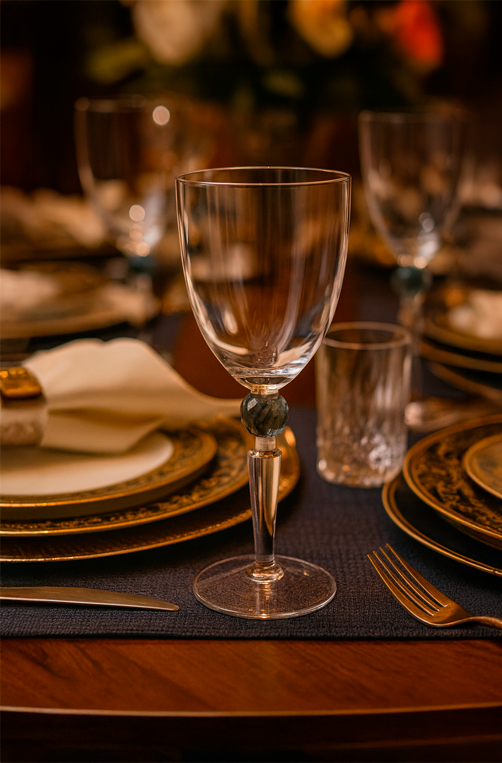 Conjunto de 6 Taças Detalhe Esfera Transparente 470ml