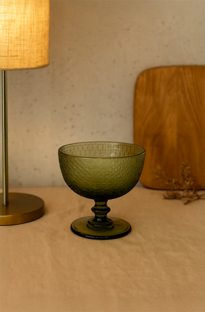 Taça para Sobremesa Verde em Cristal