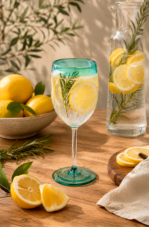 Conjunto de Taças com Detalhe Verde em Vidro Borossilicato 280ml 6 Peças