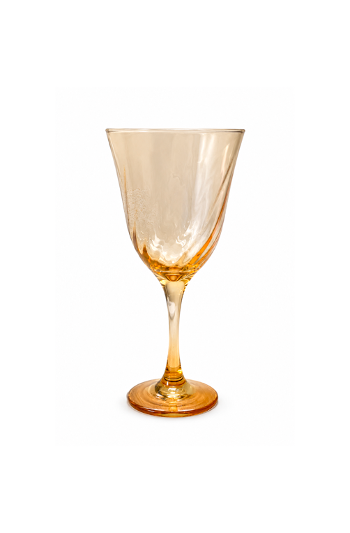 Taça de Água Lírio Gold Âmbar em Vidro 365ml