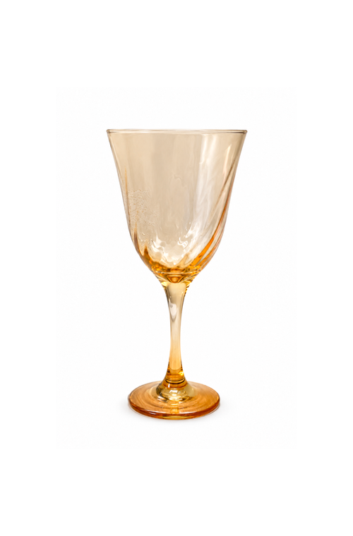 Taça de Água Lírio Gold Âmbar em Vidro 365ml